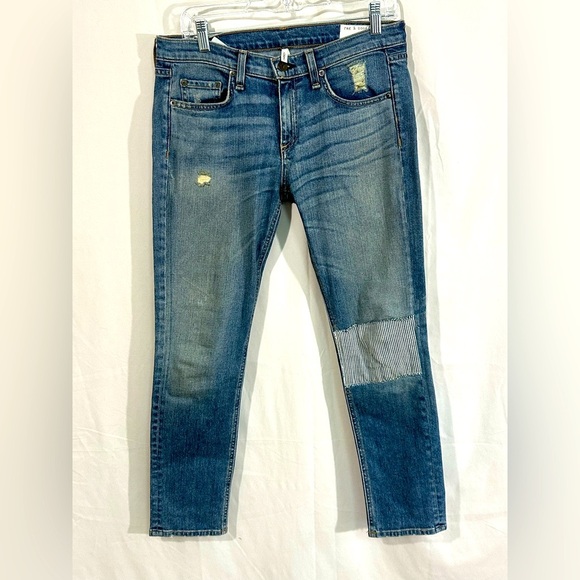 Rag & Bone “Tomboy” Distressed Patchwork Jeans | size 27 - Picture 1 of 9